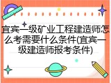 宜宾一级矿业工程建造师怎么考需要什么条件(宜宾一级建造师报考条件)