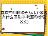 宜宾护师职称分为几个等级有什么区别(护师职称等级区别)