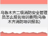 乌鲁木齐二级消防安全管理员怎么报名培训费用(乌鲁木齐消防培训报名)
