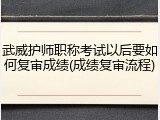 武威护师职称考试以后要如何复审成绩(成绩复审流程)