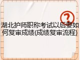 湖北护师职称考试以后要如何复审成绩(成绩复审流程)