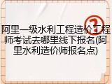 阿里一级水利工程造价工程师考试去哪里线下报名(阿里水利造价师报名点)