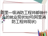 阿里一级消防工程师都做什么的就业现状如何(阿里消防工程师现状)
