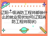 辽阳一级消防工程师都做什么的就业现状如何(辽阳消防工程师现状)