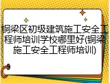 铜梁区初级建筑施工安全工程师培训学校哪里好(铜梁施工安全工程师培训)