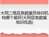 大同二级应急救援员培训机构哪个最好(大同应急救援培训优选)