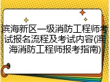 滨海新区一级消防工程师考试报名流程及考试内容(滨海消防工程师报考指南)