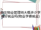 崇左物业管理师大概多少学费好就业吗(物业学费就业)