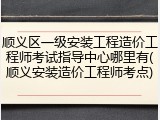 顺义区一级安装工程造价工程师考试指导中心哪里有(顺义安装造价工程师考点)