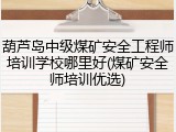 葫芦岛中级煤矿安全工程师培训学校哪里好(煤矿安全师培训优选)