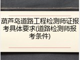 葫芦岛道路工程检测师证报考具体要求(道路检测师报考条件)
