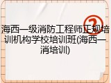 海西一级消防工程师正规培训机构学校培训班(海西一消培训)