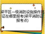 梁平区一级消防设施操作员证在哪里报考(梁平消防证报考点)