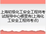 上海初级化工安全工程师考试指导中心哪里有(上海化工安全工程师考点)