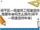 梁平区一级建筑工程建造师需要年审吗怎么操作(梁平一级建造师年审)