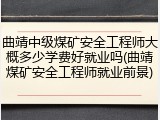 曲靖中级煤矿安全工程师大概多少学费好就业吗(曲靖煤矿安全工程师就业前景)