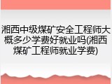 湘西中级煤矿安全工程师大概多少学费好就业吗(湘西煤矿工程师就业学费)