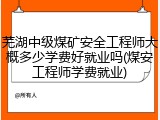 芜湖中级煤矿安全工程师大概多少学费好就业吗(煤安工程师学费就业)