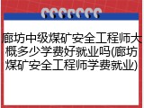 廊坊中级煤矿安全工程师大概多少学费好就业吗(廊坊煤矿安全工程师学费就业)
