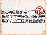 德宏初级煤矿安全工程师大概多少学费好就业吗(德宏煤矿安全工程师就业前景)