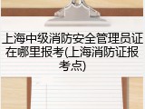 上海中级消防安全管理员证在哪里报考(上海消防证报考点)
