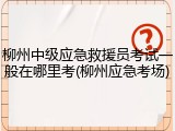 柳州中级应急救援员考试一般在哪里考(柳州应急考场)