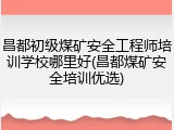 昌都初级煤矿安全工程师培训学校哪里好(昌都煤矿安全培训优选)