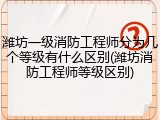 潍坊一级消防工程师分为几个等级有什么区别(潍坊消防工程师等级区别)