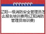 辽阳一级消防安全管理员怎么报名培训费用(辽阳消防管理员培训费)