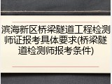 滨海新区桥梁隧道工程检测师证报考具体要求(桥梁隧道检测师报考条件)