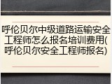 呼伦贝尔中级道路运输安全工程师怎么报名培训费用(呼伦贝尔安全工程师报名)