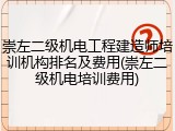 崇左二级机电工程建造师培训机构排名及费用(崇左二级机电培训费用)