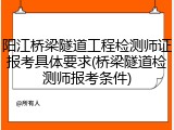阳江桥梁隧道工程检测师证报考具体要求(桥梁隧道检测师报考条件)