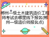郴州一级土木建筑造价工程师考试去哪里线下报名(郴州一级造价师报名点)