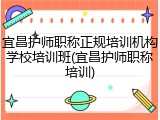 宜昌护师职称正规培训机构学校培训班(宜昌护师职称培训)