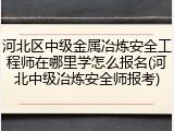 河北区中级金属冶炼安全工程师在哪里学怎么报名(河北中级冶炼安全师报考)