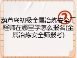 葫芦岛初级金属冶炼安全工程师在哪里学怎么报名(金属冶炼安全师报考)