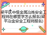 梁平区中级金属冶炼安全工程师在哪里学怎么报名(梁平冶金安全工程师报名)