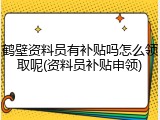 鹤壁资料员有补贴吗怎么领取呢(资料员补贴申领)