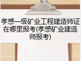 孝感一级矿业工程建造师证在哪里报考(孝感矿业建造师报考)