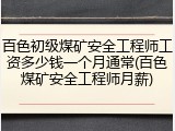 百色初级煤矿安全工程师工资多少钱一个月通常(百色煤矿安全工程师月薪)