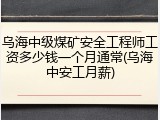 乌海中级煤矿安全工程师工资多少钱一个月通常(乌海中安工月薪)