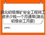湖北初级煤矿安全工程师工资多少钱一个月通常(湖北初级安工月薪)