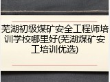 芜湖初级煤矿安全工程师培训学校哪里好(芜湖煤矿安工培训优选)