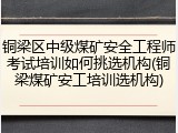 铜梁区中级煤矿安全工程师考试培训如何挑选机构(铜梁煤矿安工培训选机构)