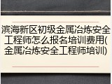 滨海新区初级金属冶炼安全工程师怎么报名培训费用(金属冶炼安全工程师培训)