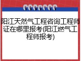 阳江天然气工程咨询工程师证在哪里报考(阳江燃气工程师报考)