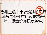 贵州二级土木建筑造价工程师报考条件有什么要求(贵州二级造价师报考条件)