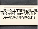 上海一级土木建筑造价工程师报考条件有什么要求(上海一级造价师报考条件)