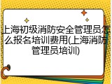 上海初级消防安全管理员怎么报名培训费用(上海消防管理员培训)